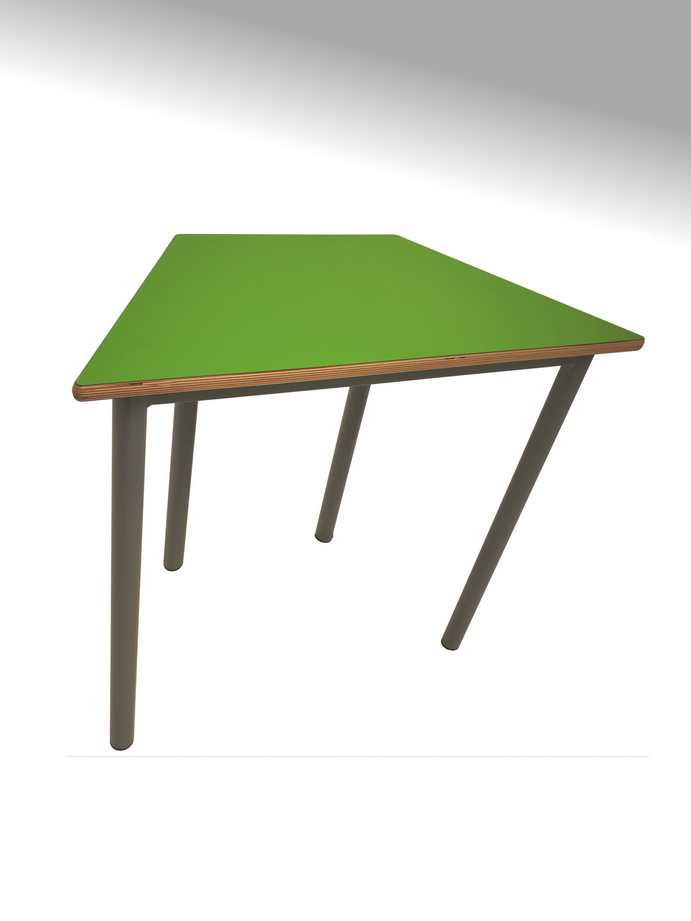 Tavolo scolastico trapezoidale con piano in multistrati di betulla